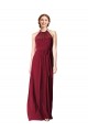 Halter Neck Chiffon Bridesmaid Dress with Shirred Bodice UK