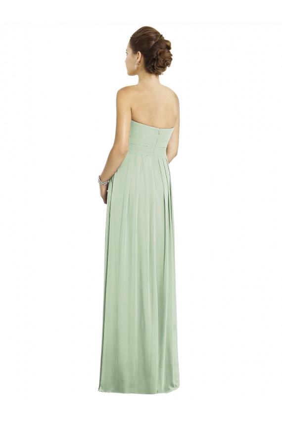 Full Length Strapless Chiffon Bridesmaid Dress with Sweetheart Neckline UK