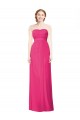 Full Length Strapless Long Chiffon Dress with Waistband UK