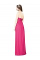 Full Length Strapless Long Chiffon Dress with Waistband UK