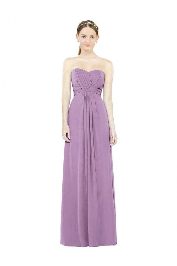 Sweetheart Neckline Strapless Chiffon Bridesmaid Dress with Wrap Pleat UK