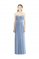 Strapless Long Chiffon Dress with Sweetheart Neckline And Draped Bodice UK