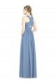 Sleeveless Cross Strap Back Chiffon Bridesmaid Dress UK