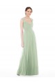Sheer Back Cap Sleeves Long Chiffon Bridesmaid Dress  UK
