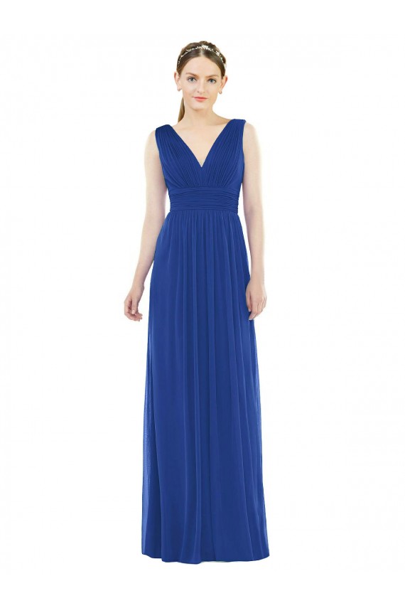 Low Square Back Sleeveless Shirred Skirt Bridesmaid Dress UK