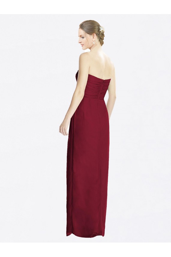 Strapless Sweetheart Long Chiffon Bridesmaid Dress UK