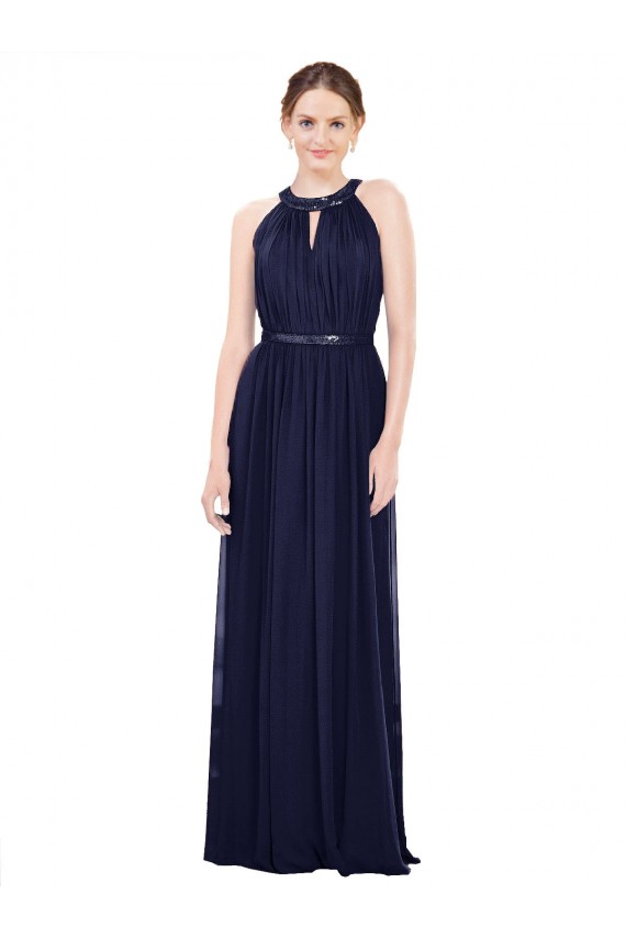 Vintage Full-Length Sleeveless Chiffon Bridesmaid Dress  UK