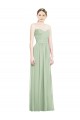 Crisscross Draped Full Length Strapless Chiffon Bridesmaid Dress UK