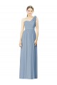 Flower Shoulder Draped One Shoulder Chiffon Bridesmaid Dress UK