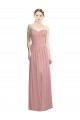 Crossover Draped Sweetheart Chiffon Bridesmaid Dress with Front Slit UK