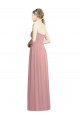 Crossover Draped Sweetheart Chiffon Bridesmaid Dress with Front Slit UK
