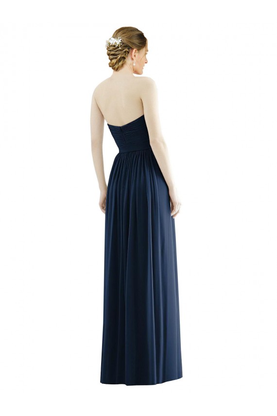 Low Back Draped Strapless Chiffon Bridesmaid Dress  UK