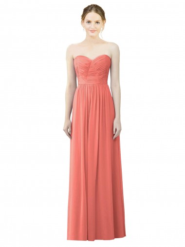 Draped Sweetheart Strapless Chiffon Bridesmaid Dress UK