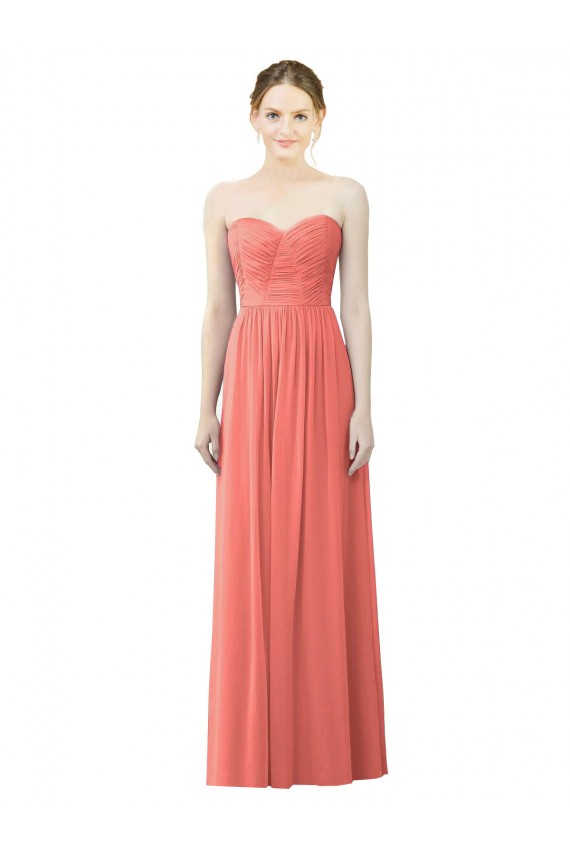 Draped Sweetheart Strapless Chiffon Bridesmaid Dress UK