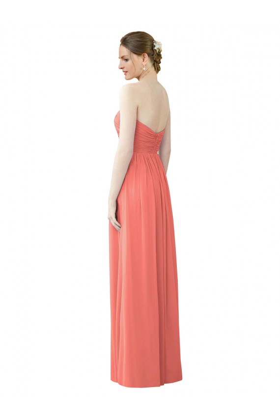Draped Sweetheart Strapless Chiffon Bridesmaid Dress UK