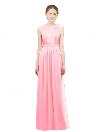 Sleek Halter Neck Chiffon Bridesmaid Dress  UK