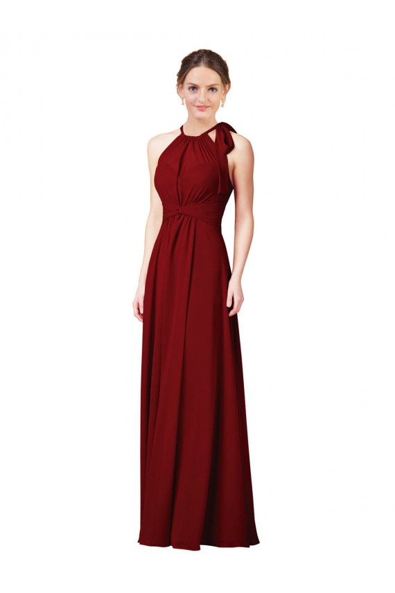 Luxe Chiffon Bridesmaid Dress with Open Slit In the Back UK