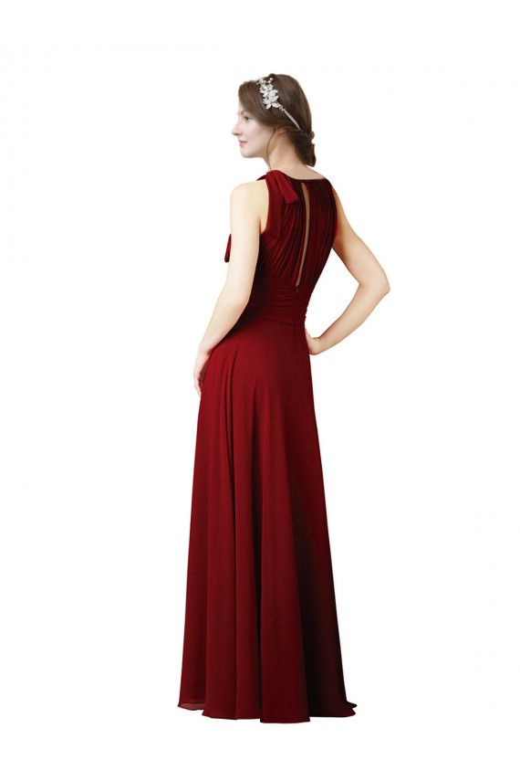 Luxe Chiffon Bridesmaid Dress with Open Slit In the Back UK
