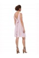 Short Knee Length Criss Cross Draped Chiffon Bridesmaid Dress UK