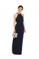 High Halter Neckline Chiffon Bridesmaid Dress with Slim Keyhole Back UK