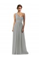 Ruffled One Shoulder Floor Length Long Chiffon Bridesmaid Dress UK