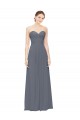 Twisted Waist Pleats Sweetheart Long Chiffon Bridesmaid Dress UK