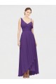 One Shoulder High Low Chiffon Bridesmaid Dress with Wrap Waist UK