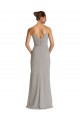 Long Chiffon A-Line Bridesmaid Dress with Criss-Cross Draped Bodice UK