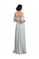 Off the Shoulder Spaghetti Strap Long Chiffon Bridesmaids Dress UK