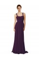 Full Length Chiffon Bridesmaid Dress with Spaghetti Straps UK