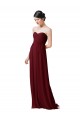 Hand-Ruched Sweetheart Long Chiffon Bridesmaid Dress UK
