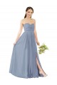 Deep Sweetheart Neckline Open Back Long Chiffon Bridesmaid Dress UK