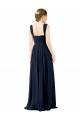 Square Neckline Sexy Open Back Long Chiffon Bridesmaid Dress UK