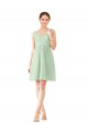 v-Neckline Short Knee Length Chiffon Bridesmaid Dress UK