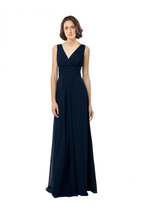 Chiffon Sleeveless Bridesmaid Dress with V Front and Back UK