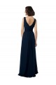 Chiffon Sleeveless Bridesmaid Dress with V Front and Back UK