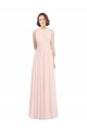 Sleeveless Chiffon High Neck Bridesmaid Dress with Diagonal Pleats UK