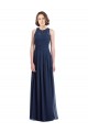 Chiffon High Neck Sleeveless Bridesmaid Dress with Pleats UK