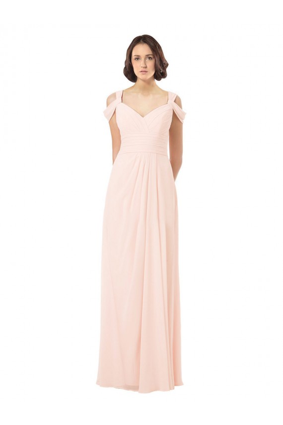 Chiffon Sweetheart Bridesmaid Dress with An Illusion Overlay UK