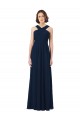 Long Chiffon Bridesmaid Dress V-Neck Top UK