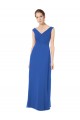 Long Chiffon Strapless Bridesmaid Dress with Wide Front and Back V-Neckline UK