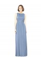 Open Keyhole Back Bateau Neck Chiffon Bridesmaid Dress UK