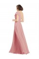 Chiffon Bridesmaids Dress with One Shoulder Flounced Sleeve UK