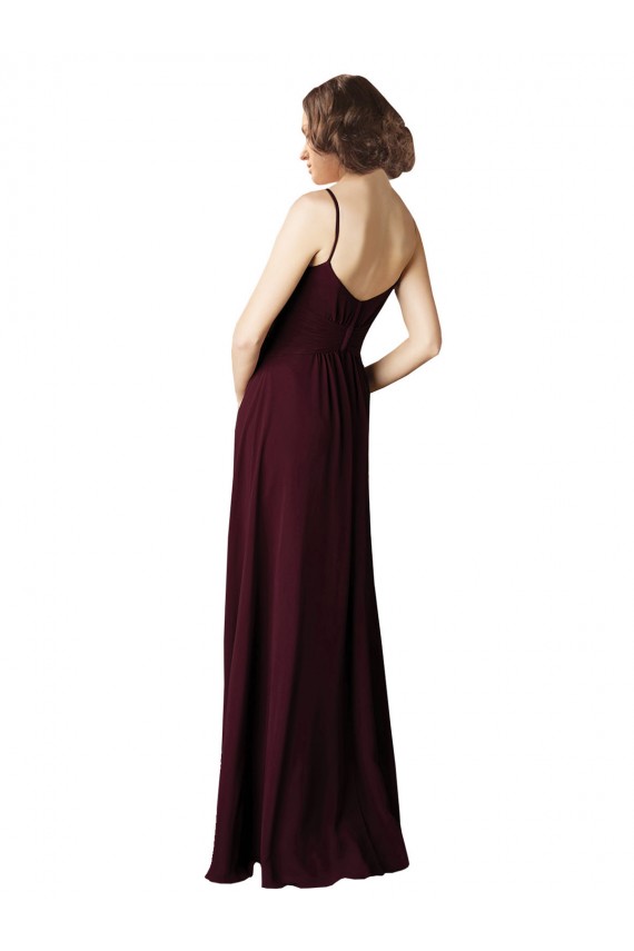 V-Neck Chiffon Bridesmaid Dress with Twist Front Bodice UK