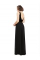 Stretch Velvet and Chiffon Bridesmaids Dress with V-Neckline UK