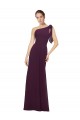 One Shoulder Chiffon Bridesmaids Dress with Shoulder Bow UK