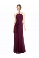 Full Length Chiffon Bridesmaid Dress with Halter Top UK