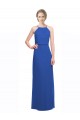 Long Chiffon Spaghetti Strap Bridesmaid Dress with Blouson Top UK