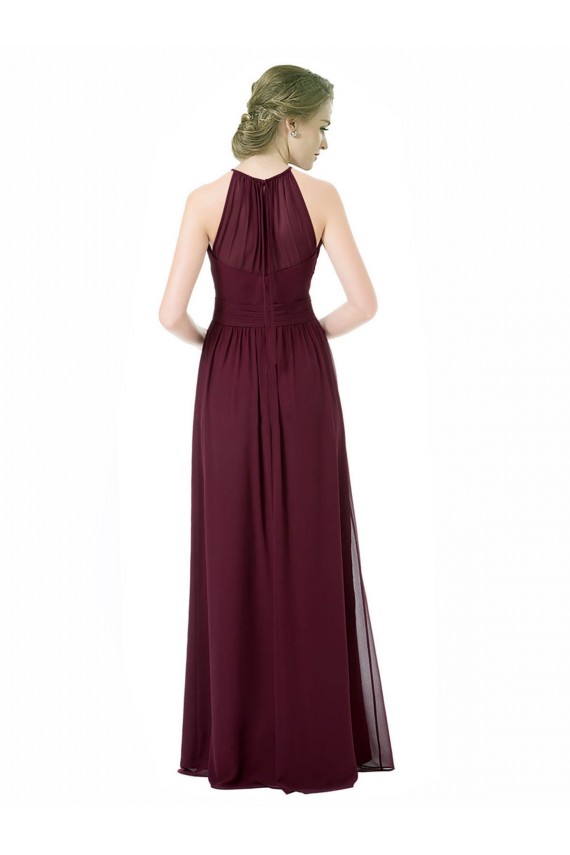 Full Length Chiffon Sweetheart Bridesmaid Dress with An Illlusion Overlay UK