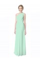 One Shoulder Chiffon Bridesmaid Dress with Asymmetrical Ruched Bodice UK